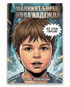 Готова персонализирана детска книга комикс с герой нарисуван по снимката (Custom comic book cover based on child photo)